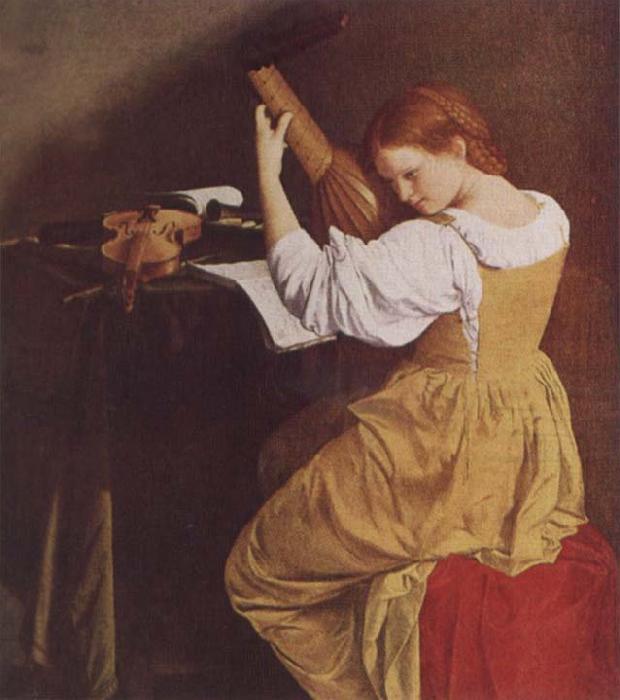 Orazio Gentileschi The Lute Player oil painting picture